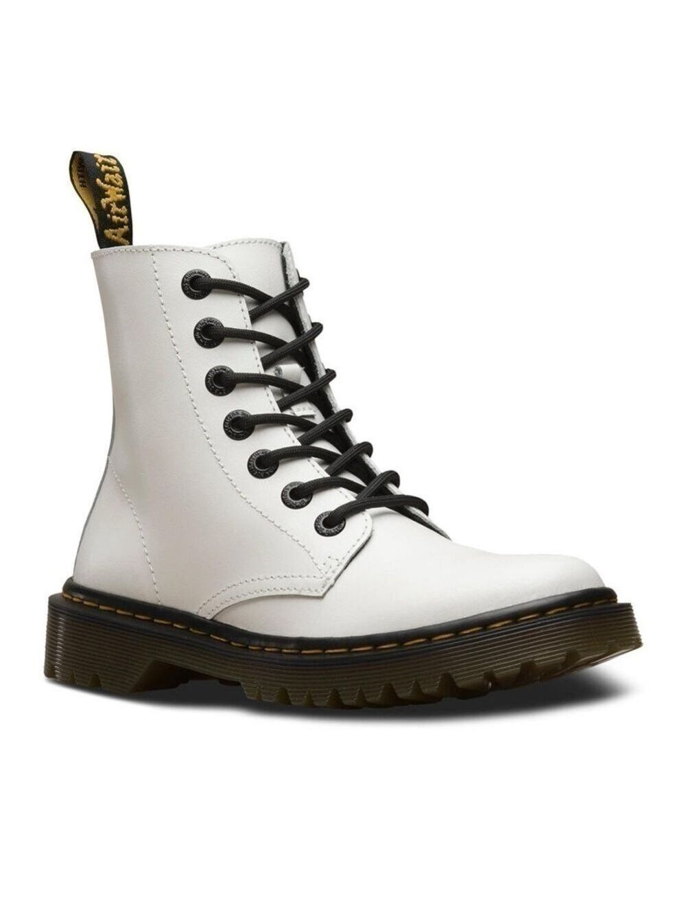 Dr. Martens Luana White Leather Combat Boots. Size 5